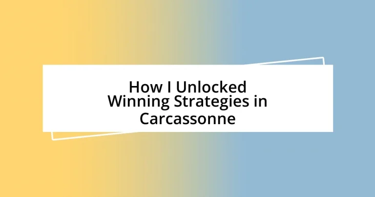 How I Unlocked Winning Strategies in Carcassonne